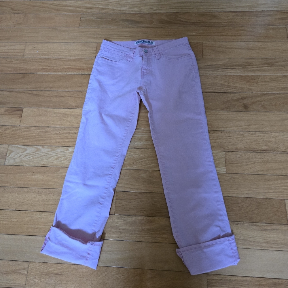 Express Women's Light Pink Ankle Jeans